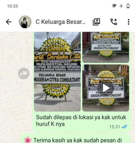 Pengiriman Papan Bunga Duka Rawa Terate